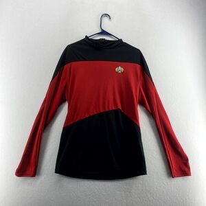 Star Trek Red & Black Costume Long Sleeved Tee Mens Size L